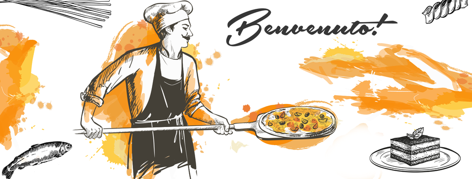 Pizzabäcker beim Holzofen